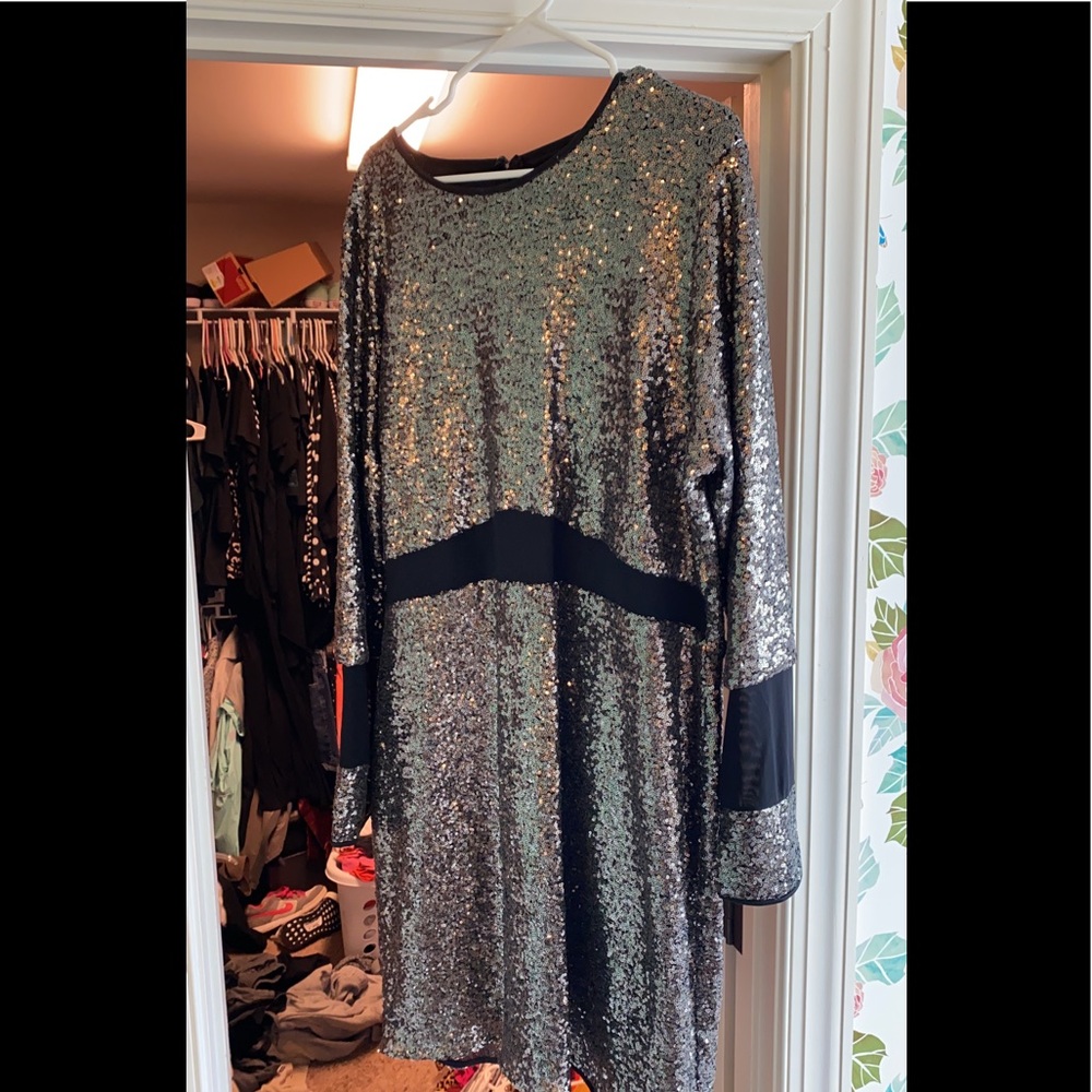 ASOS black and silver sequen dress